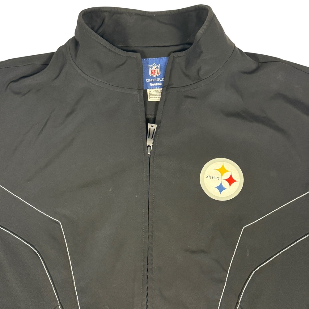 NFL Reebok Pittsburgh Steelers Onfield Jacket Mens XL Full Zip *READ